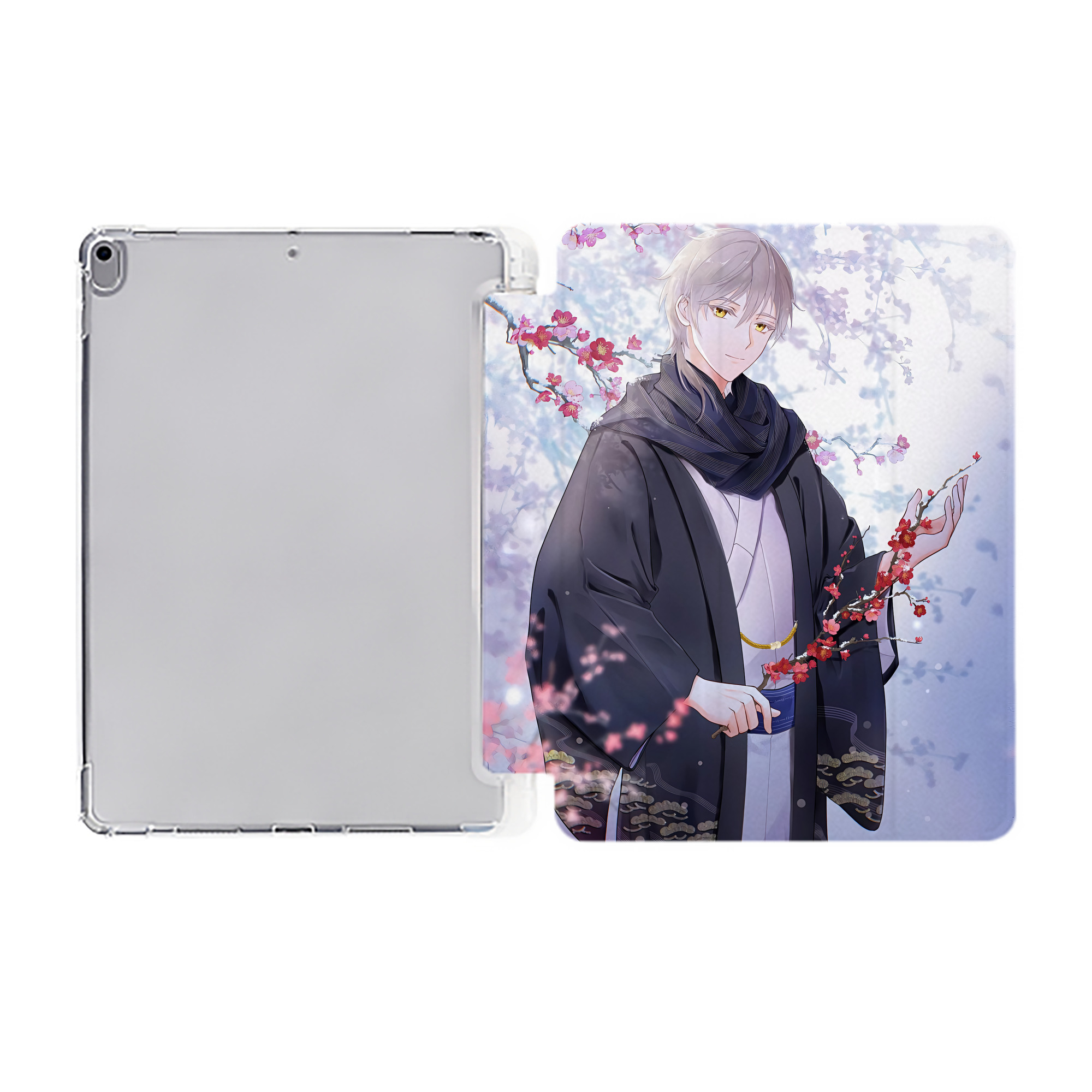 （画像用） 刀剣乱舞 Touken Ranbu IPad ケース ペン収納付き 三つ折りスタンド PUレザー×シリコン 対応機種9.5/10.5/10.9インチ